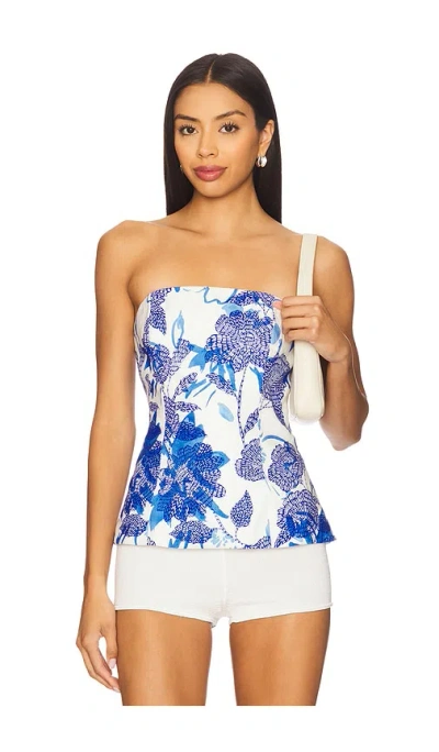 Milly Brushwork Floral Linen Top