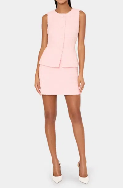 Milly Bryn Sleeveless Tweed Top In Blush In Pink