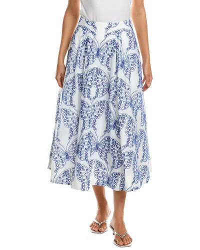 Milly Butterfly Eyelet A-line Skirt In Nude