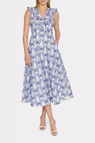 Milly Butterfly Eyelet Dress In Blue