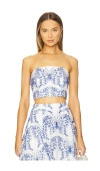 Milly Butterfly Eyelet Strapless Crop Top