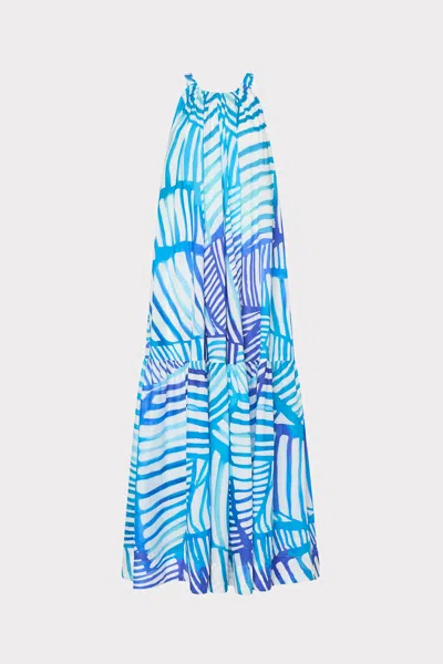 Milly Cabana Abstract Tropics Maxi Cover-up Dress In Blue