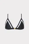Milly Cabana  Amalfi Color Block Bikini Top In Black