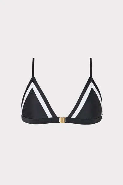 Milly Cabana  Amalfi Color Block Bikini Top In Black