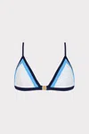 Milly Cabana  Amalfi Color Block Bikini Top In Navy