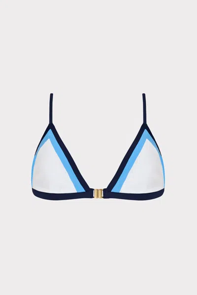 Milly Cabana  Amalfi Color Block Bikini Top In Navy