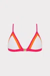 Milly Cabana  Amalfi Color Block Bikini Top In Pink