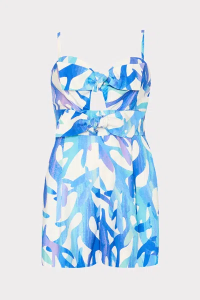 Milly Cabana Anya Under The Sea Linen Romper In Blue