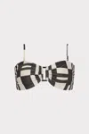 Milly Cabana Barcelona Shimmer Puzzle Bandeau Top In Ecru/black