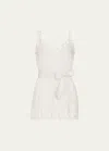 MILLY CABANA BEADED COTTON ROMPER