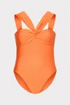 Milly Cabana Betsy Bandeau One Piece In Orange