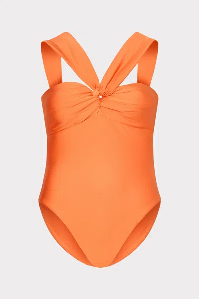 Milly Cabana Betsy Bandeau One Piece In Orange