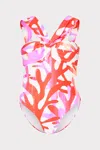 Milly Cabana Betsy Italian Under The Sea Bandeau One Piece In Pink