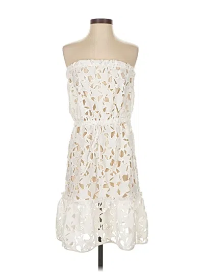 Pre-owned Milly Cabana Cocktail Dress In White
