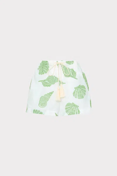 Milly Cabana Corrie Embellished Cover-up Short In Green