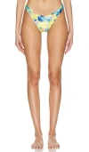 Milly Cabana Floating Cosmos Bikini Bottom In Neon Yellow