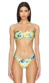 MILLY CABANA FLOATING COSMOS TWIST BANDEAU TOP