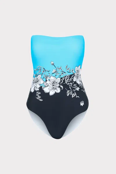 Milly Floral Strapless One-piece Swimsuit In Multi