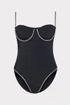 Milly Studded Underwire One-piece In Black