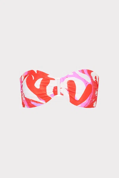 Milly Cabana Italian Under The Sea Bandeau Bikini Top In Pink