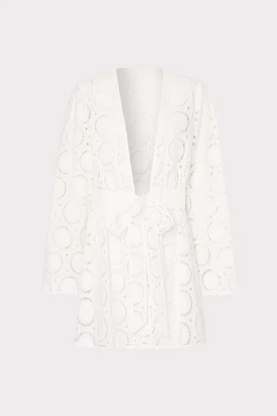 Milly Cabana Jessie Geo Eyelet Cover-up In White