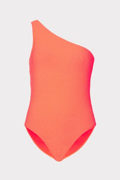 Milly Cabana  Joni One Shoulder One Piece In Orange