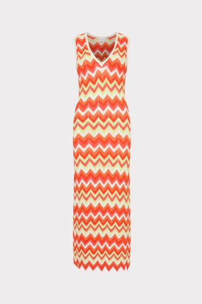 Milly Kaela Metallic Cover-up Knit Midi Dress In Multi