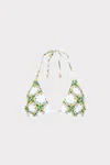 Milly Lemon Tile Triangle Bikini Top In Multi