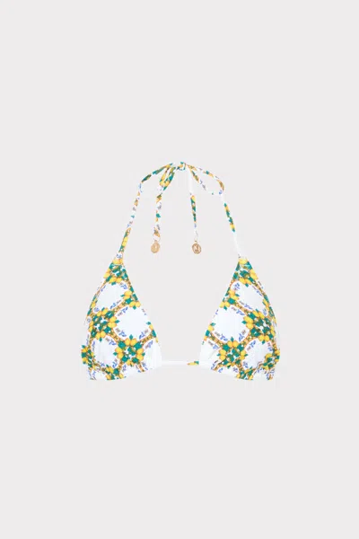 MILLY CABANA LEMON TILE BIKINI TOP