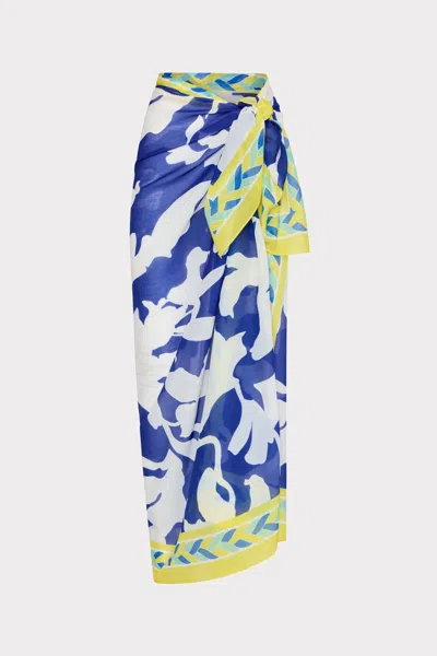 Milly Cabana Lily Silhouette In Blue/ecru