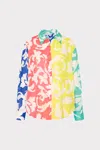 Milly Cabana Lily Silhouette Cotton Voile Button Down In Multicolor