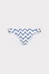 Milly Cabana Margot Barcelona Chevron Bikini Bottom In White/blue