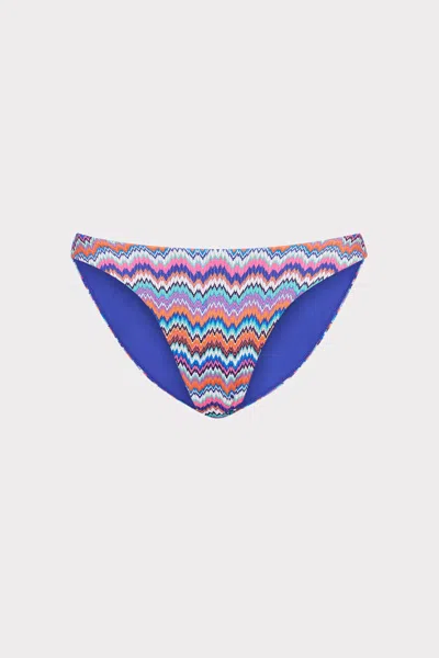 Milly Cabana Margot Barcelona Metallic Chevron Bikini Bottom In Blue