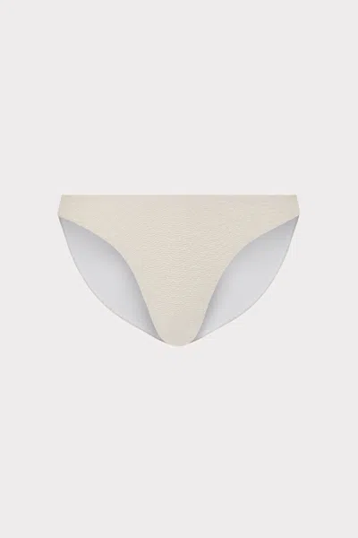 Milly Cabana  Margot Chevron Bikini Bottom In Beige/gold