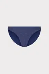 Milly Cabana  Margot Chevron Bikini Bottom In Navy/silver