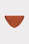 Milly Cabana Margot Gloss Bikini Bottom In Copper
