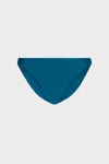 Milly Cabana Margot Gloss Bikini Bottom In Dark Teal