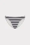 Shop Milly Cabana Margot Stripe Bikini Bottom In Black/white