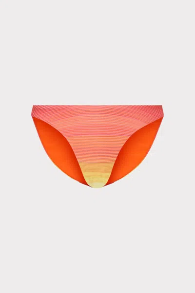 Milly Cabana  Margot Sunset Stripe Bikini Bottom In Multicolor
