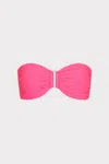 Milly Cabana Margot Textured Chevron Bandeau Top In Fuchsia