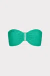 Milly Cabana Margot Textured Chevron Bandeau Top In Green