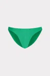 Milly Cabana Margot Textured Chevron Bikini Bottom In Green