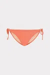 Milly Cabana  Metallic Ring Bikini Bottom In Orange/silver