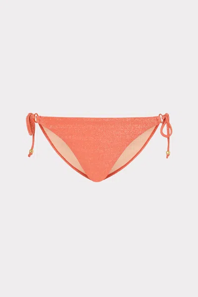 Milly Cabana  Metallic Ring Bikini Bottom In Orange