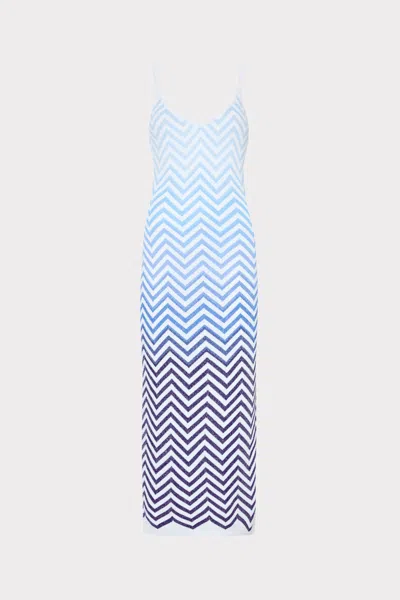 Milly Cabana Mica Knit Midi Dress In Blue