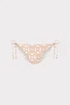 Milly Cabana Nautical Chain Triangle Bikini Bottom In Tan/white