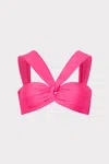 Milly Cabana Olivia Draped Bandeau Top In Pink