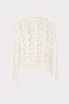Milly Cabana Open Knit Sequin Crewneck Sweater In Ecru