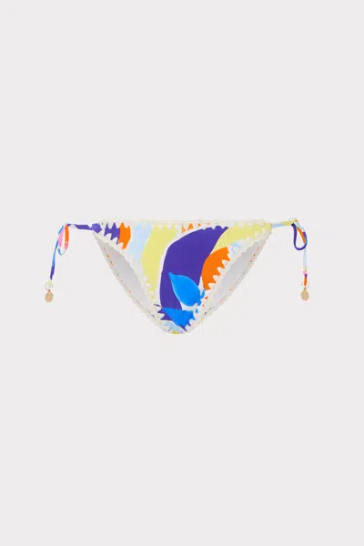 Milly Cabana  Painted Bloom Bikini Bottom In Blue