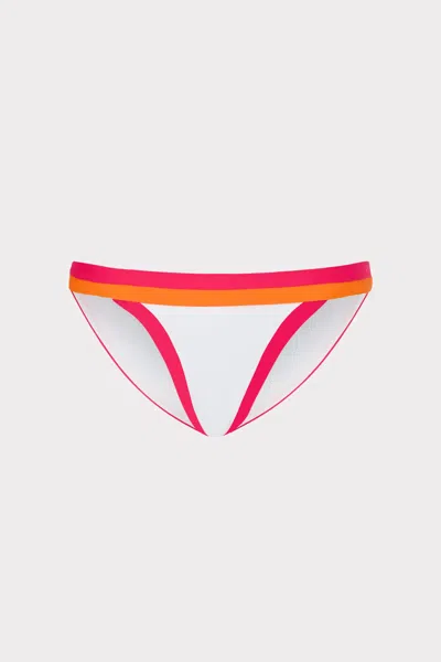 Milly Cabana Positano Color Block Bikini Bottom In Pink
